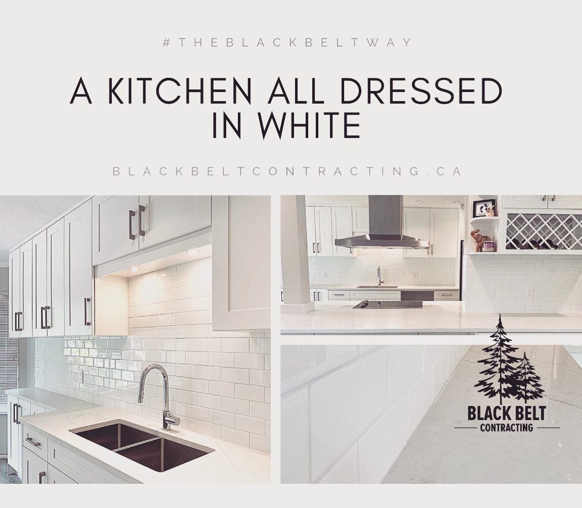This timeless kitchen is a fresh &amp; tranquil space ready to be enjoyed for years to come. #timelessdesign #whitekitchen #kitchenrenovation #kichendesign #renovation #homeimprovements #contractors