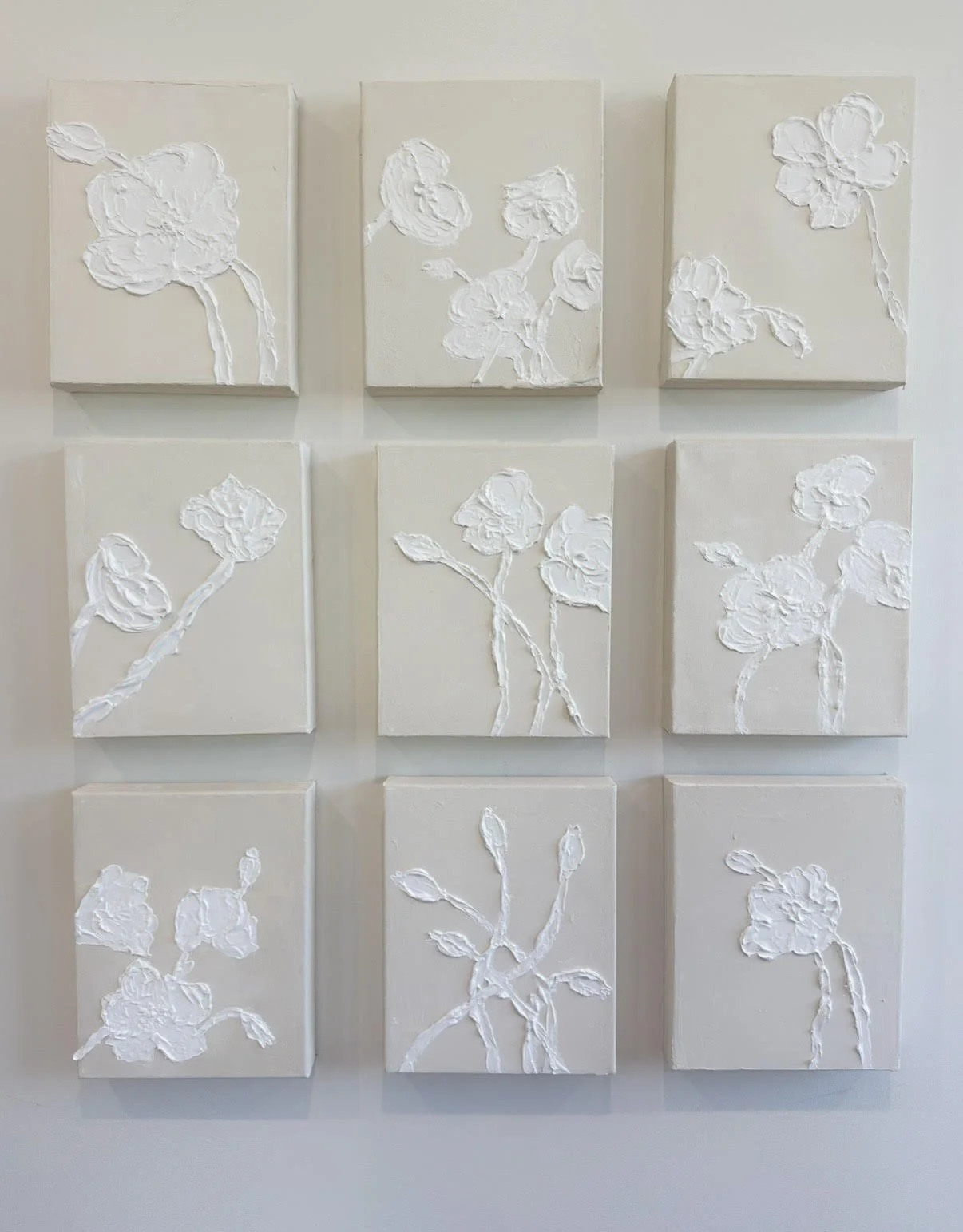 Sculptural Parisian Canvas Set – 9 Pieces French Petals