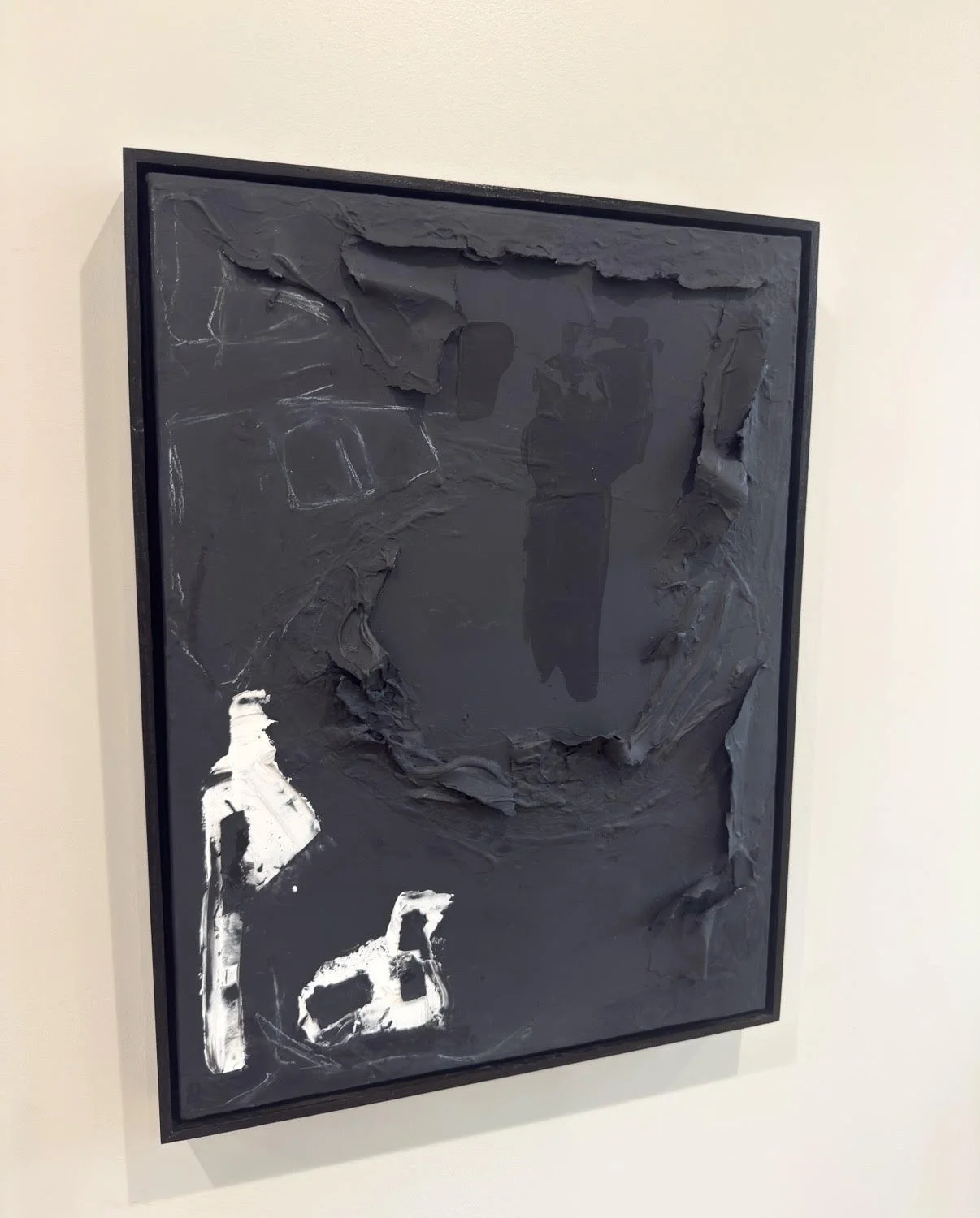 Mystic Depths: Black Dark Tonal Textural Painting