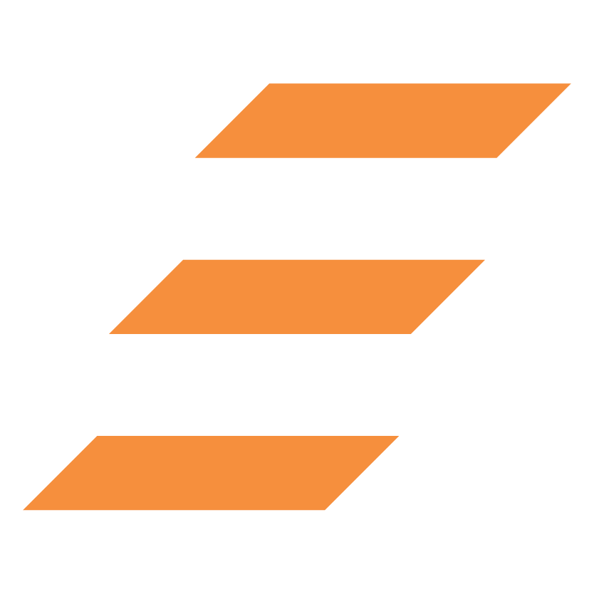 Three parallel orange rectangles on a black background.