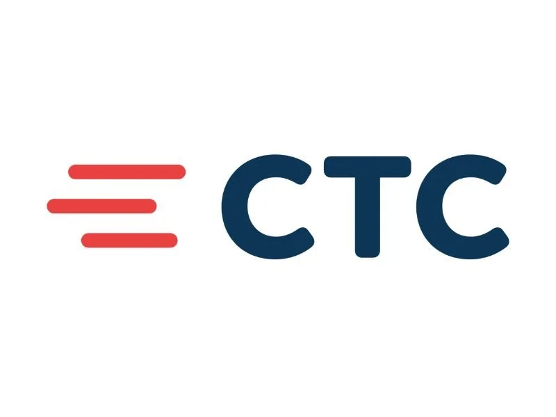 Red three-line symbol next to the dark blue letters 'CTC' on a white background.