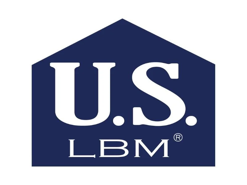 Logo with a dark blue house shape containing the text U.S. in large white letters and LBM in smaller white letters underneath.