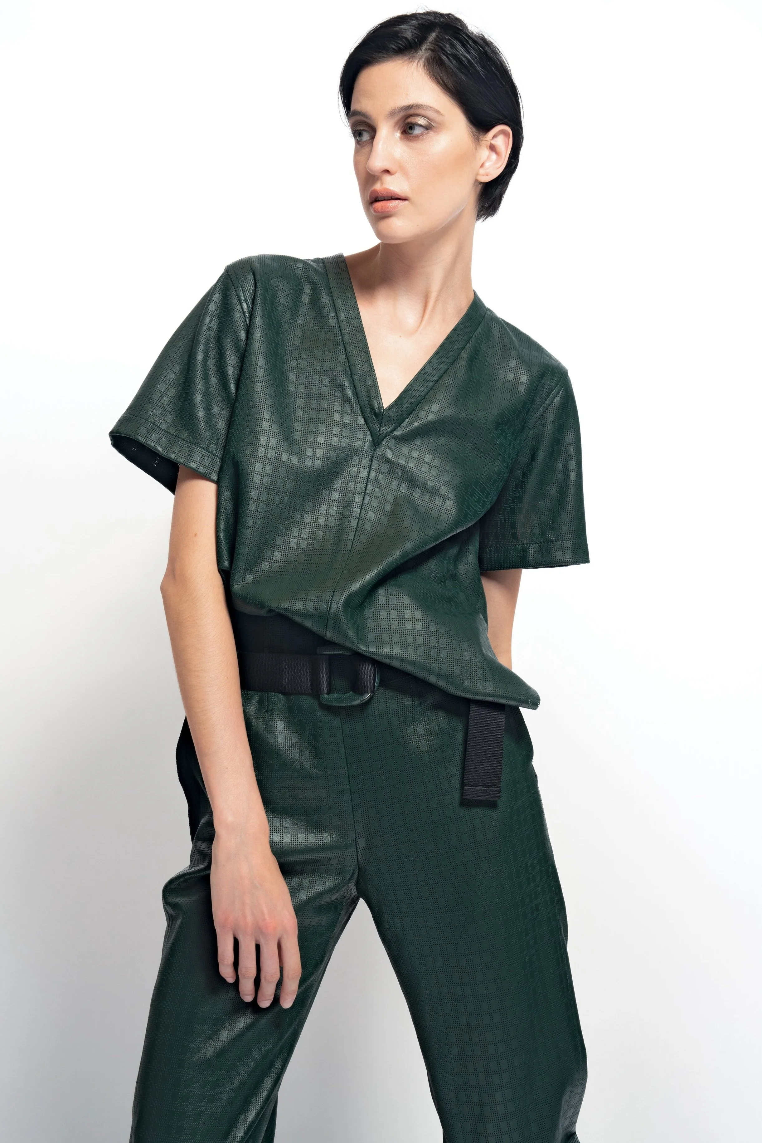 ABSTRACTION LEATHER T-SHIRT