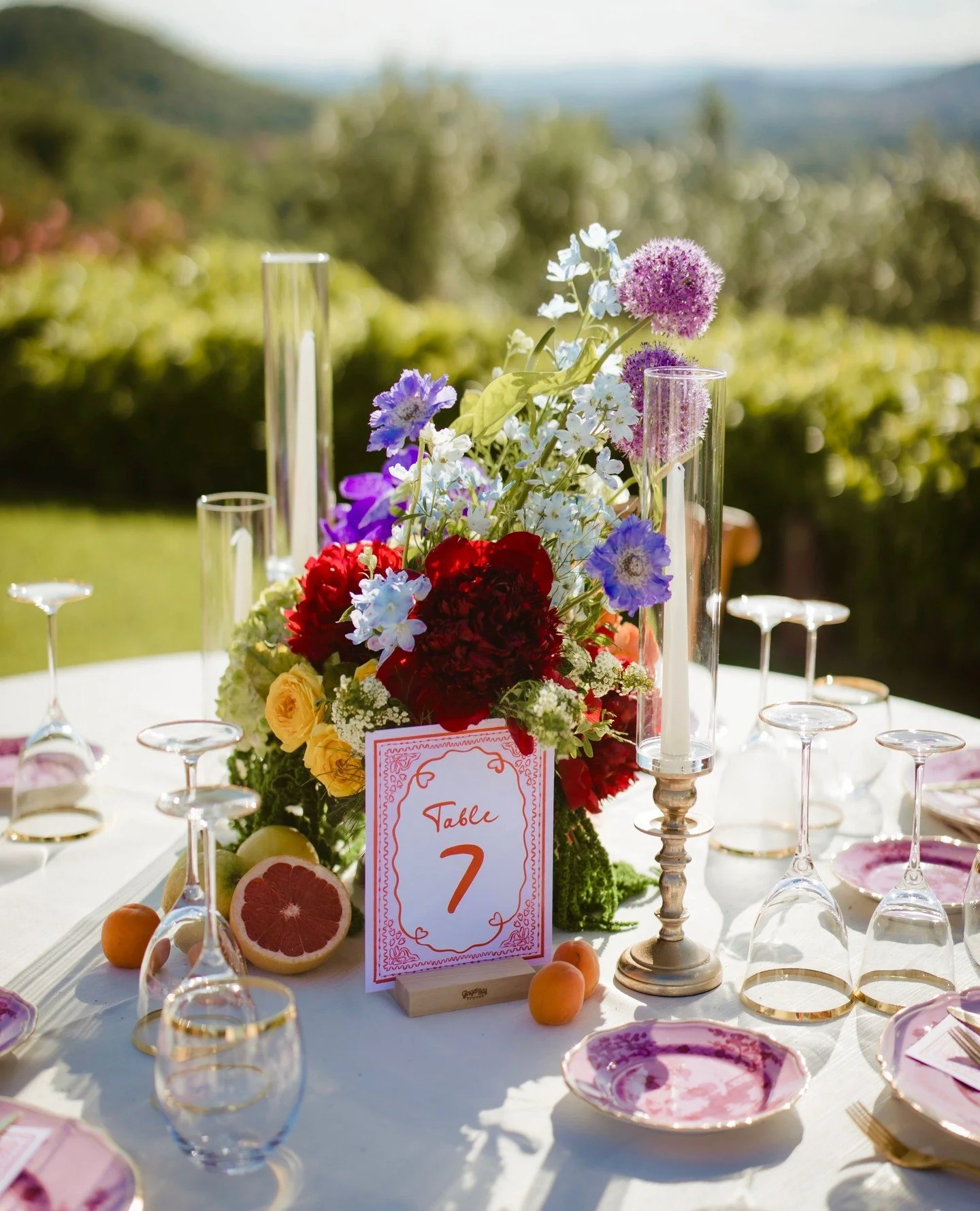 Whimsy meets wanderlust 🇮🇹💫
Jamie and Jeffrey's colorful Tuscany wedding was a thing of dreams! We created a set of day-of signage that danced between romance and play — hand lettered whimsical fonts, dreamy hues and unique die-cut shapes f