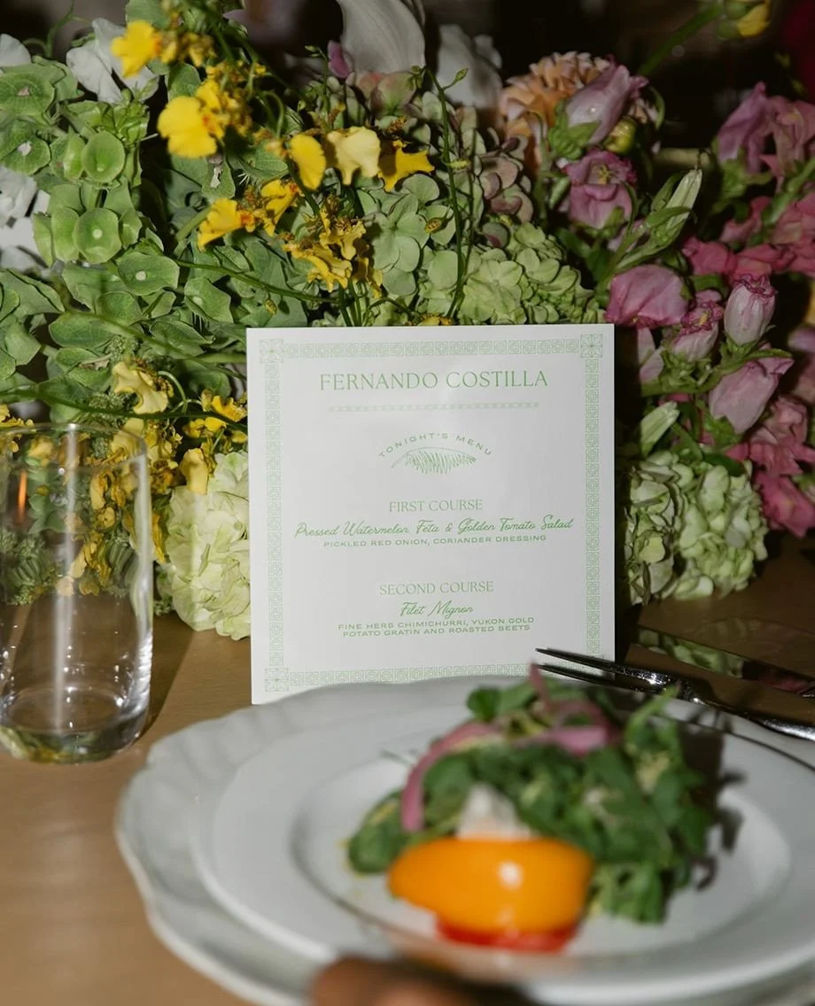 Today we're highlighting these custom menus for a Parker Palm Springs reception!🌴⁠
⁠
We pulled inspiration straight from the hotel&rsquo;s iconic breeze blocks and mid-century design to create menus that feel both nostalgic and modern at the same ti