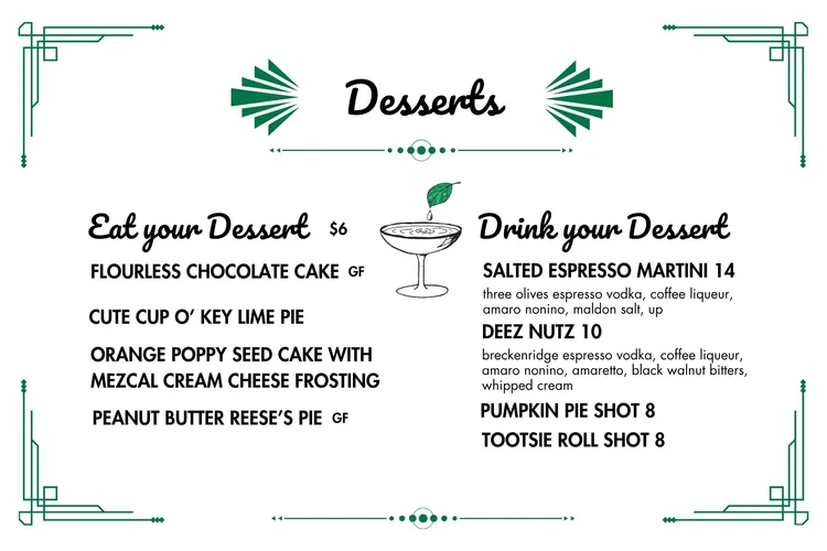 Dew Drop Menu Menu — Dew Drop Inn