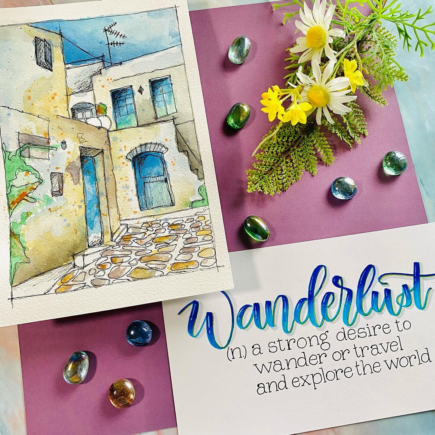 Still waiting to wander off to explore the world. 
Loved to work on this kinda abstract landscape from Italy with @toniburtartist in Kaleidoscope Tester&rsquo;s week last month. I finished it before the free classes ended but didn&rsquo;t get a chanc