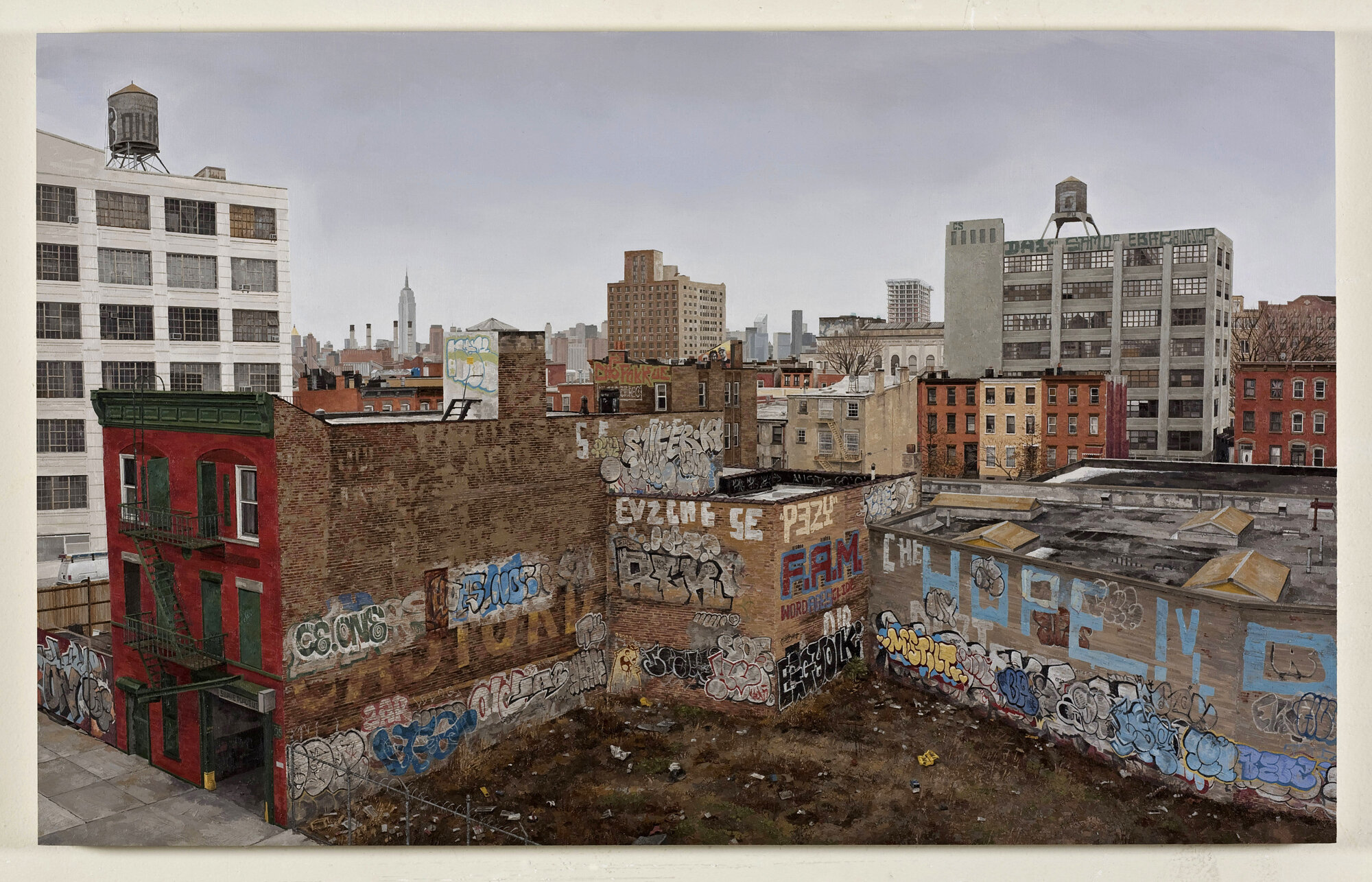 View North From The Williamsburg Bridge, 2007-2008
oil on panel   30 x 48"