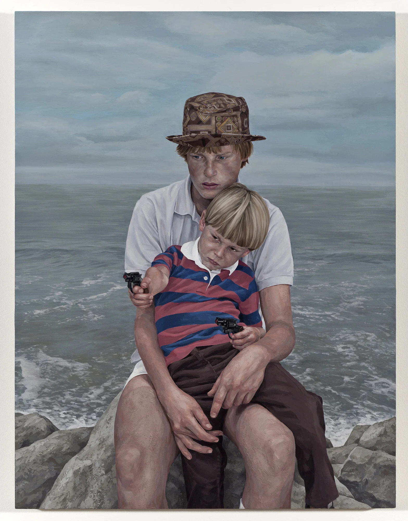 Self Portrait as a Thug, Age Three,  2011
oil on panel   30 x 23"