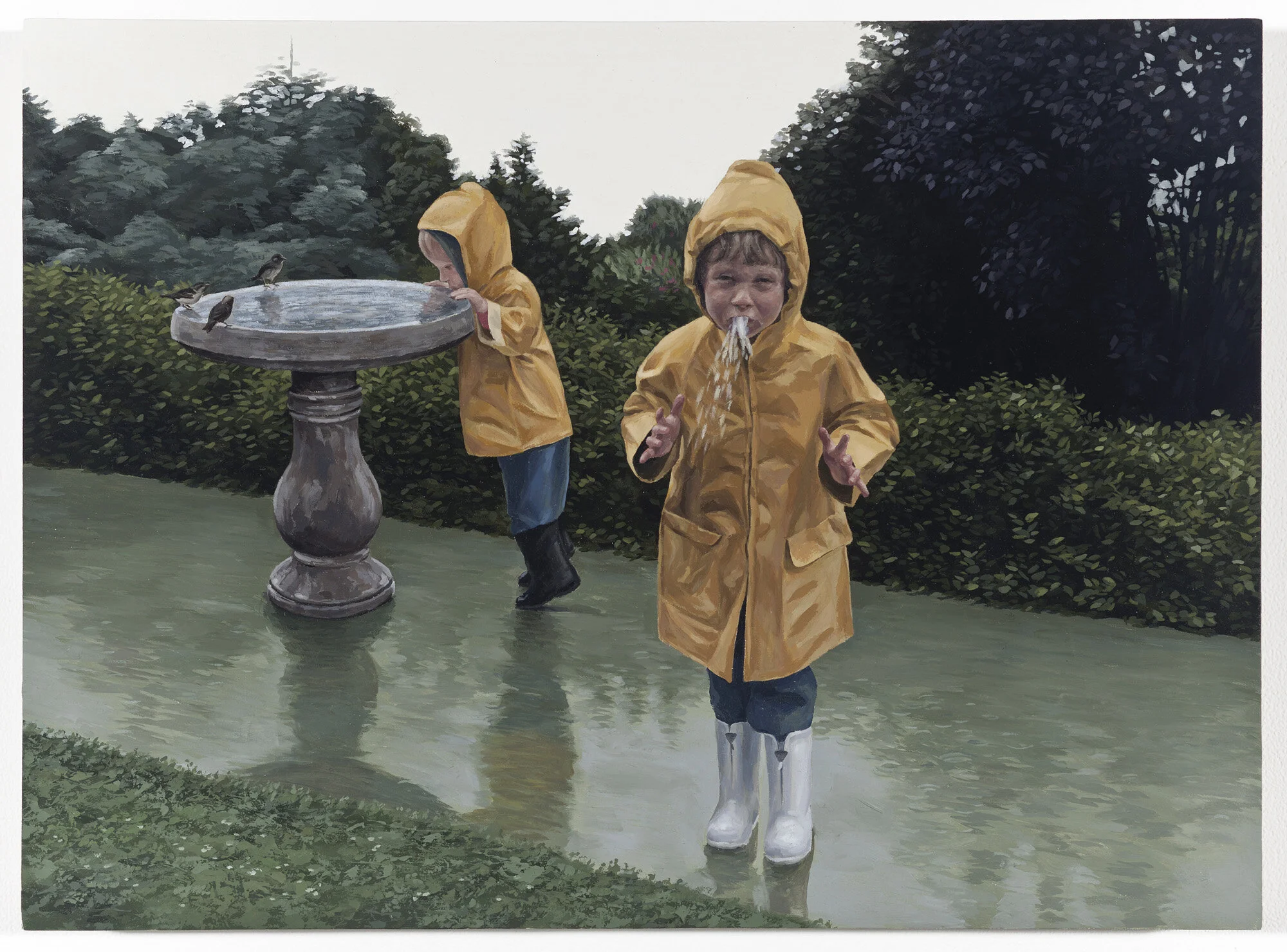 More Than a Bird Bath, 2011
oil on panel  14 x 19