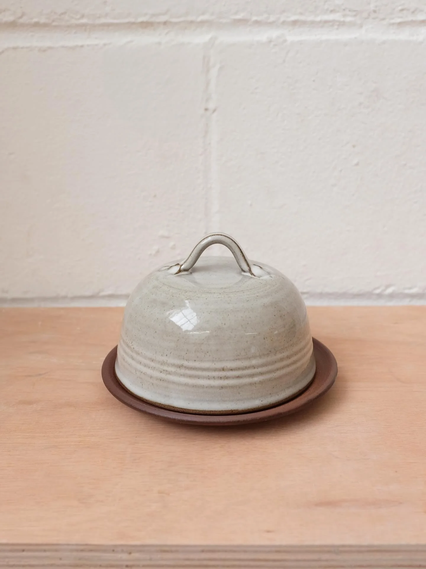 Some new terracotta butter dishes from the kiln. The second one has already been promised to a new home, but the first one is available on my website if you&rsquo;d like it 🧈