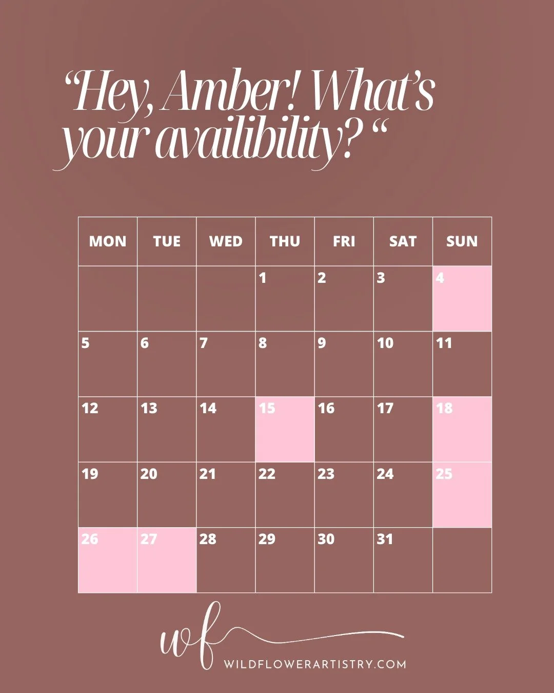 Wondering what my availability is like for your upcoming wedding? Check out my new availability calendar on @theknot and @weddingwire! 

The links are in my bio, and you can follow the links here: 

The Knot: https://www.theknot.com/marketplace/wildf