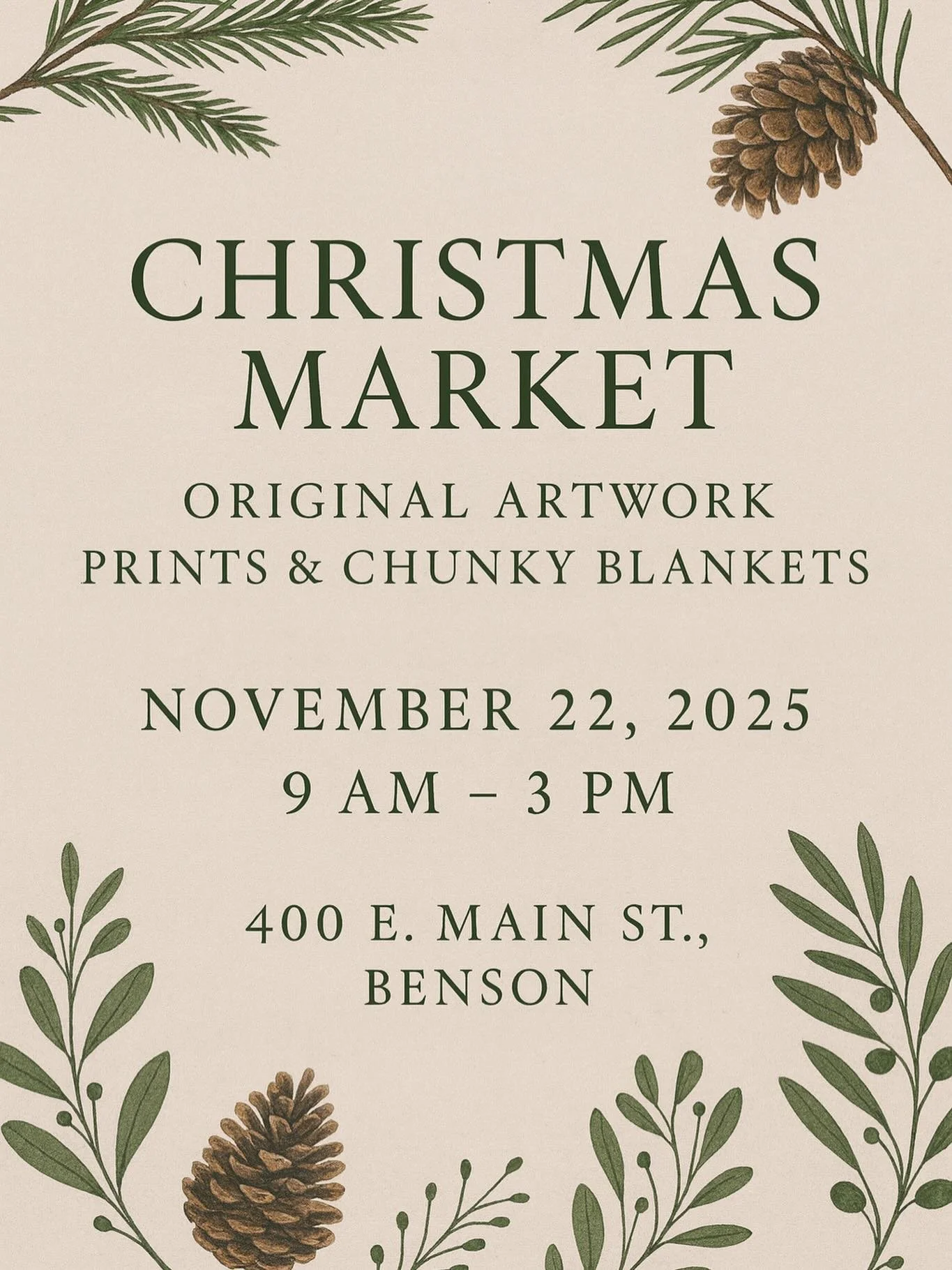 🎅 Tomorrow is the day! This is an EXCELLENT market to shop high quality products from small businesses! 

🔥 I&rsquo;ll only have 4 of the chunky blankets, and ONE of each print! As always, I&rsquo;ll have what&rsquo;s left of my original paintings,