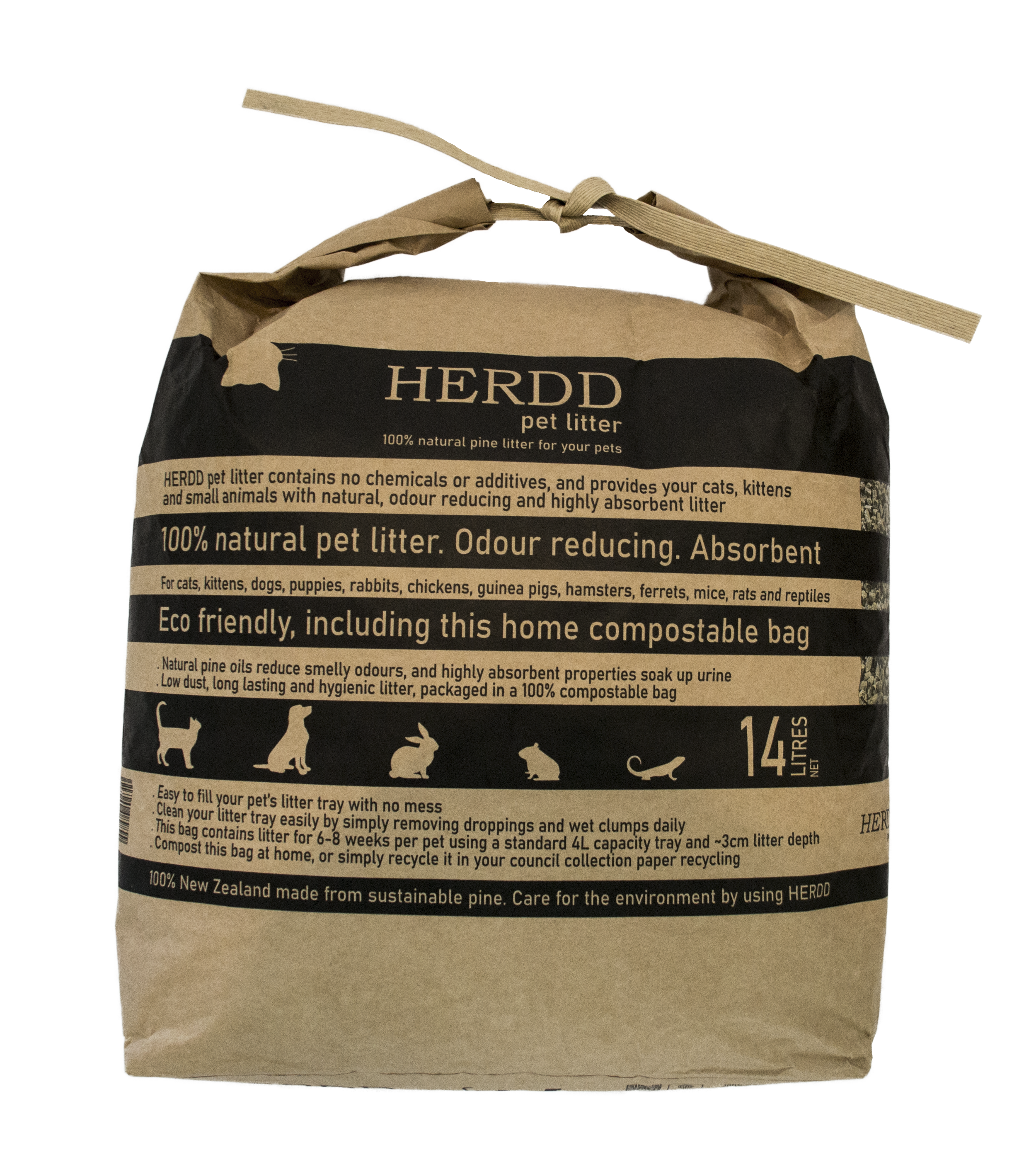 HERDD pet litter for cat litter and small animal bedding