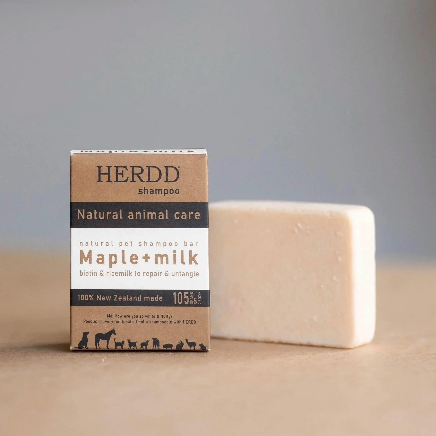 HERDD 3-in-1 shampoo bar dog shampoo Maple + milk