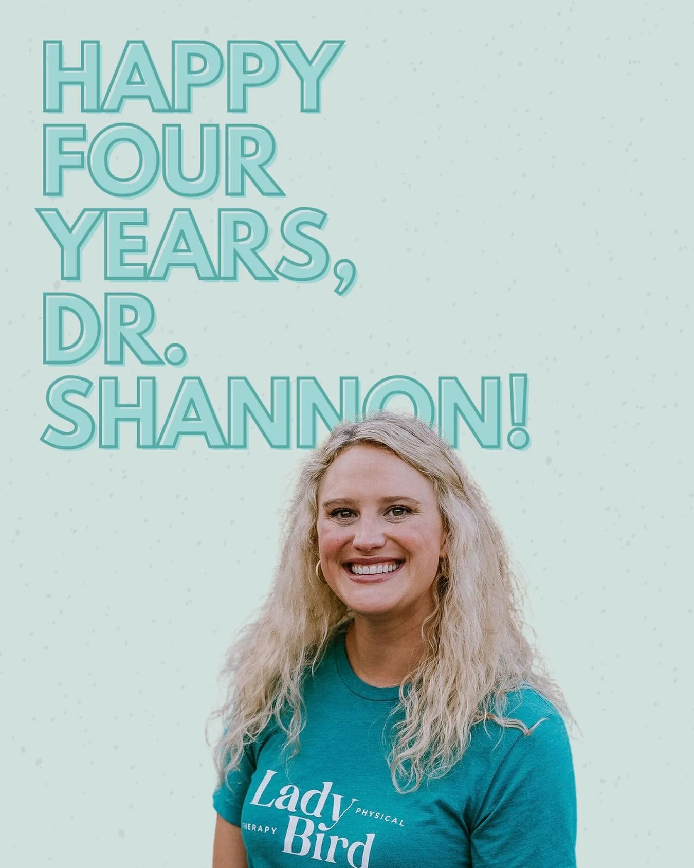 Happy 4-year workiversary week to the tallest bird in our nest, Dr. Shannon!!

Shannon started her career as an orthopedic PT before shifting into pelvic health after the birth of her two kiddos&mdash;and we&rsquo;re still so glad we snagged her. Pat