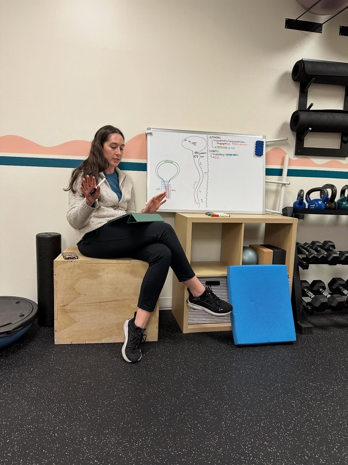 Twice a month we have a clinical education meeting and this month our very own @samyorke12 presented on what she&rsquo;s recently learned about urinary urgency. She talked us through bladder reflexes and why stress actually aggravates symptoms like u