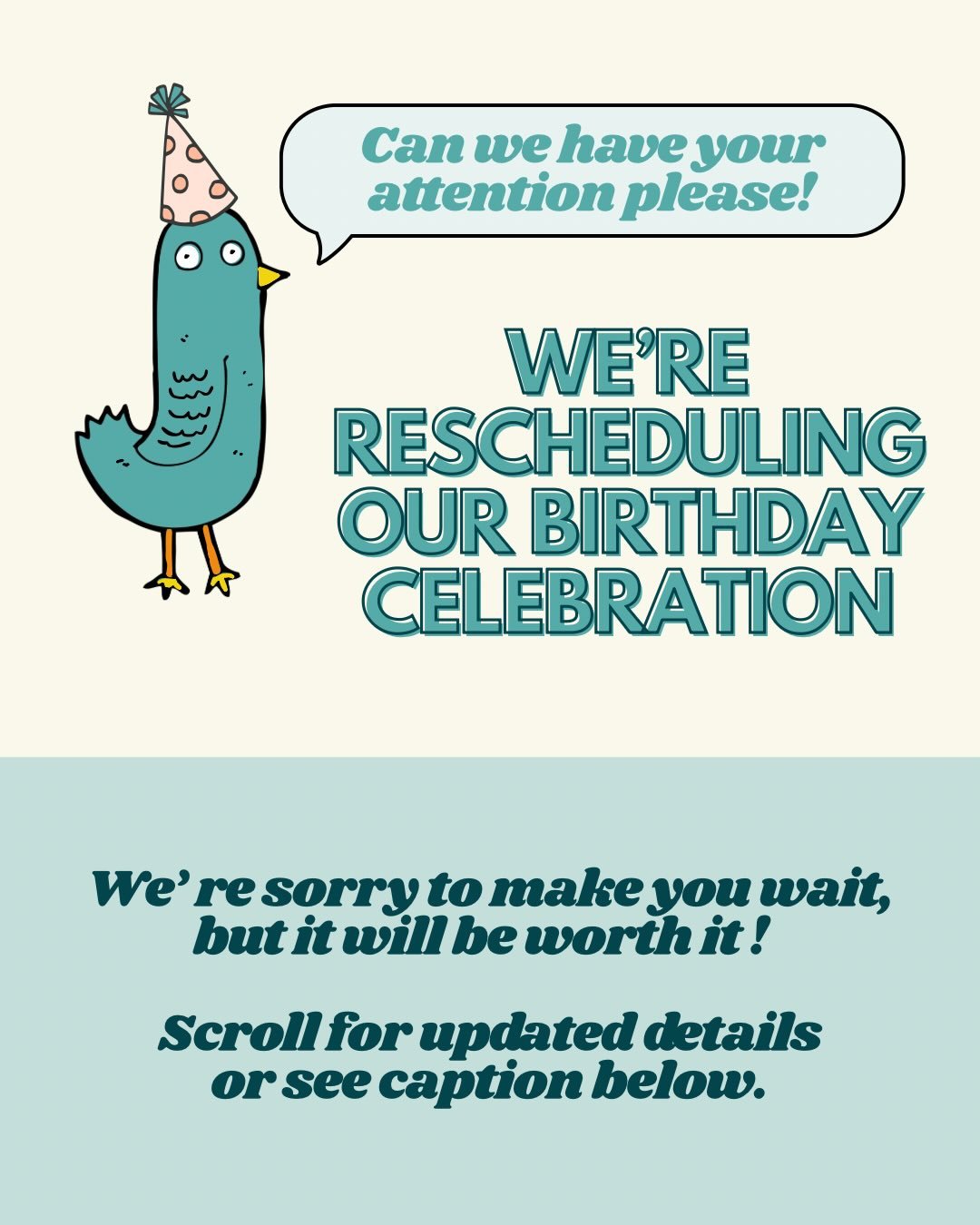 We need to reschedule our March 28th birthday celebration &mdash; and we&rsquo;re moving it to May 14th, during our regularly scheduled Women in Wellness Meetup!
 
We had a scheduling conflict that led to pushing the date, and we&rsquo;re so sorry fo