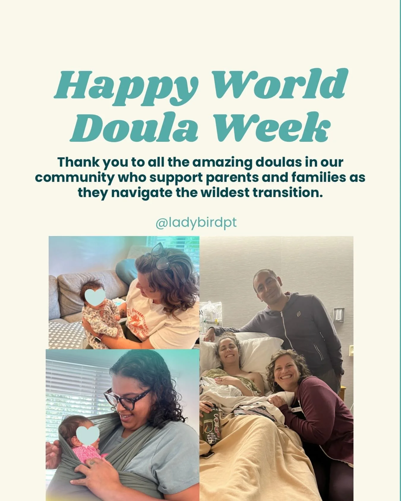 Happy World Doula Week to the incredible humans who support birthing families every single day. 

Doulas are one of the most valuable people you can add to your birth and postpartum team. From supporting you and your partner in labor, to keeping olde