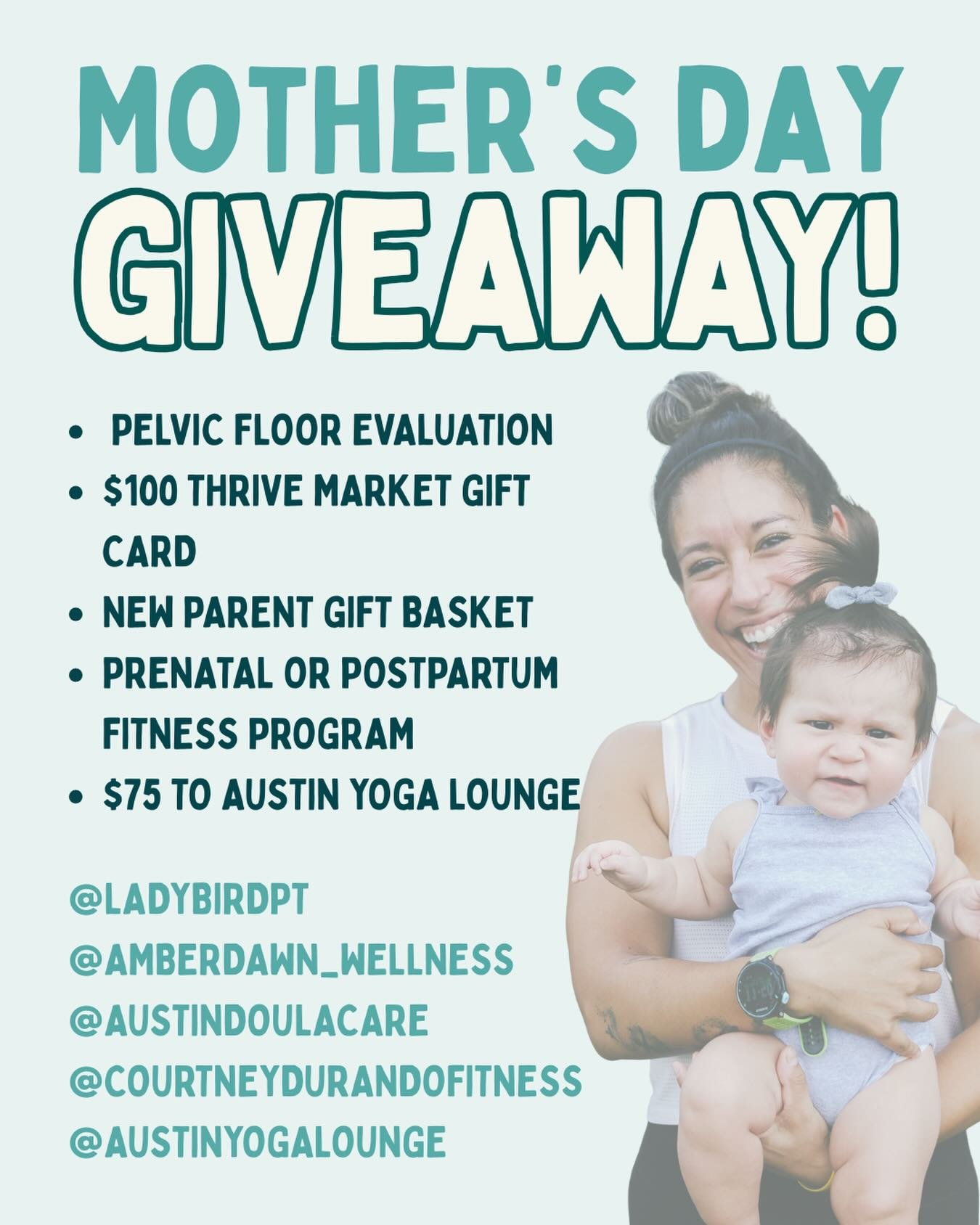 We&rsquo;re teaming up with some of our favorite local small business friends to spoil one lucky parent with over $450 in prizes!!

Here&rsquo;s what&rsquo;s up for grabs 👇
✨ Pelvic floor evaluation at @ladybirdpt 
✨ $100 Thrive Market gift card fro