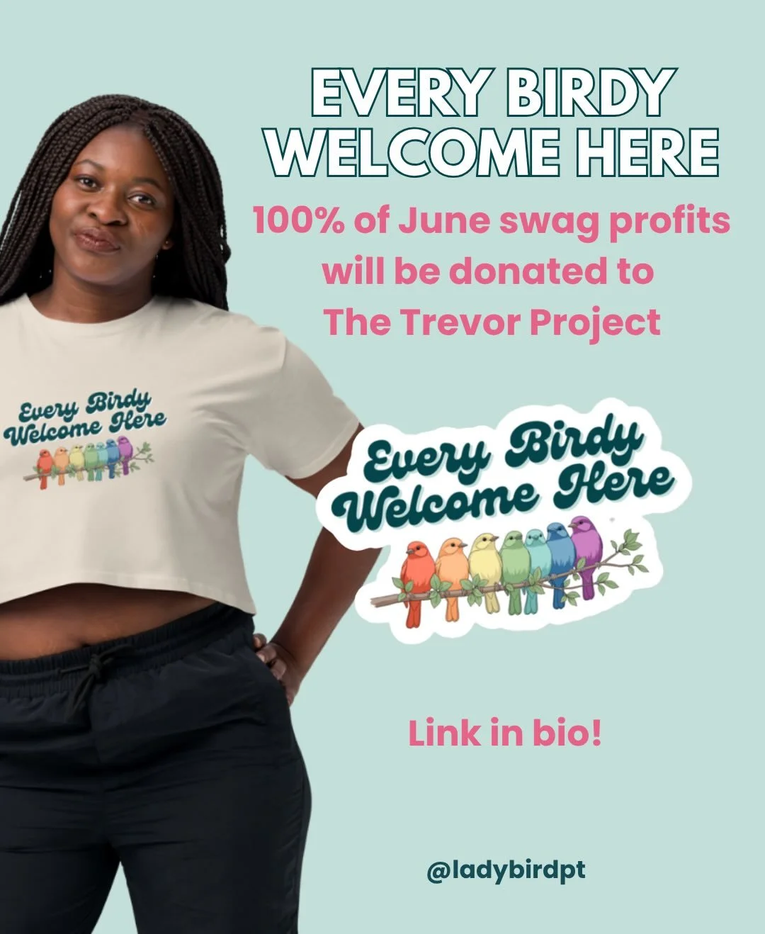 If you&rsquo;ve been eyeing up our Every Bird Welcome Here shirt, our Unclench Your Butt hat, or Head, Vulvas Knees and Toes apparel&hellip; now is the time because 100% of June profits from our swag store will be donated to The Trevor Project!

For 