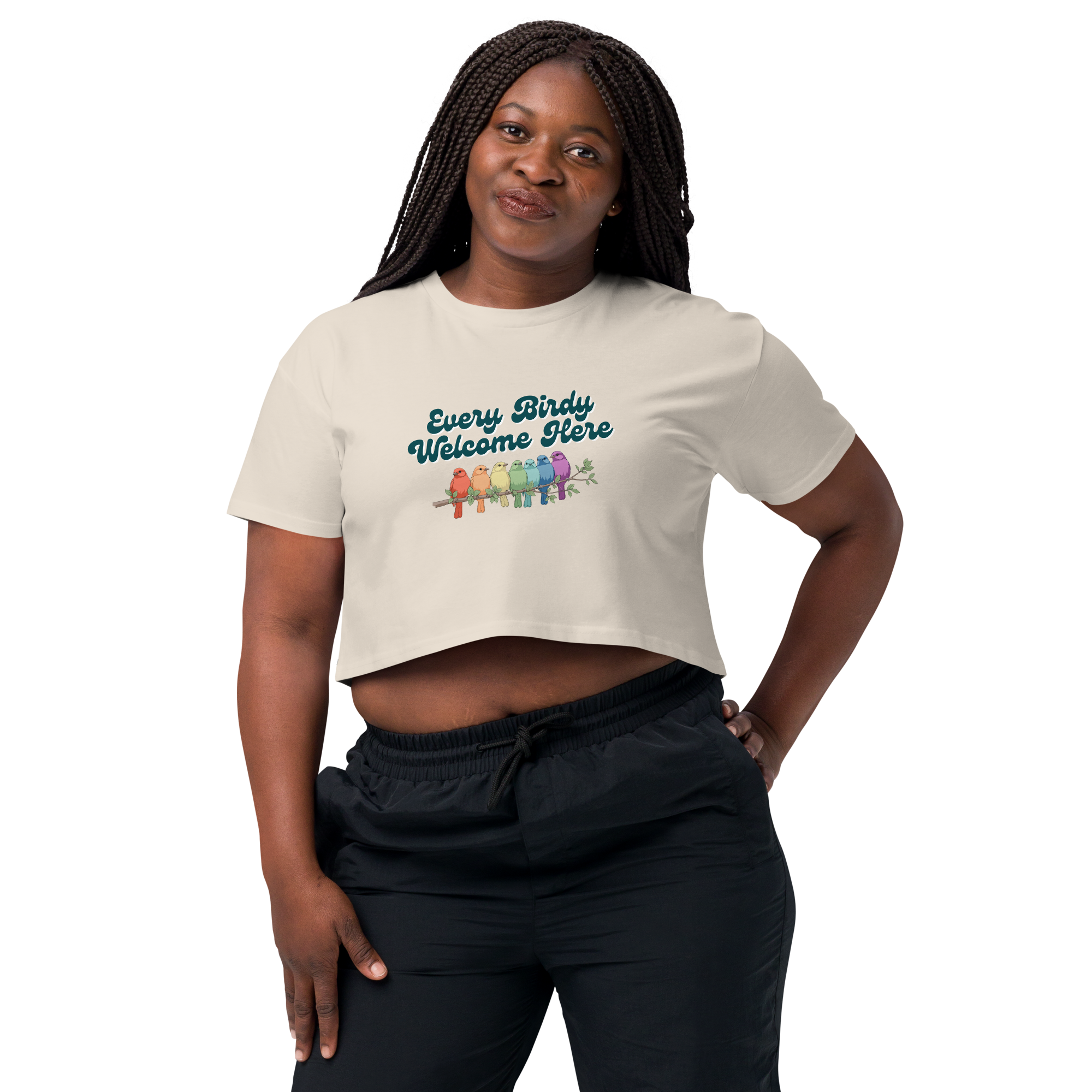Every Birdy Welcome Here Boxy Crop Tee