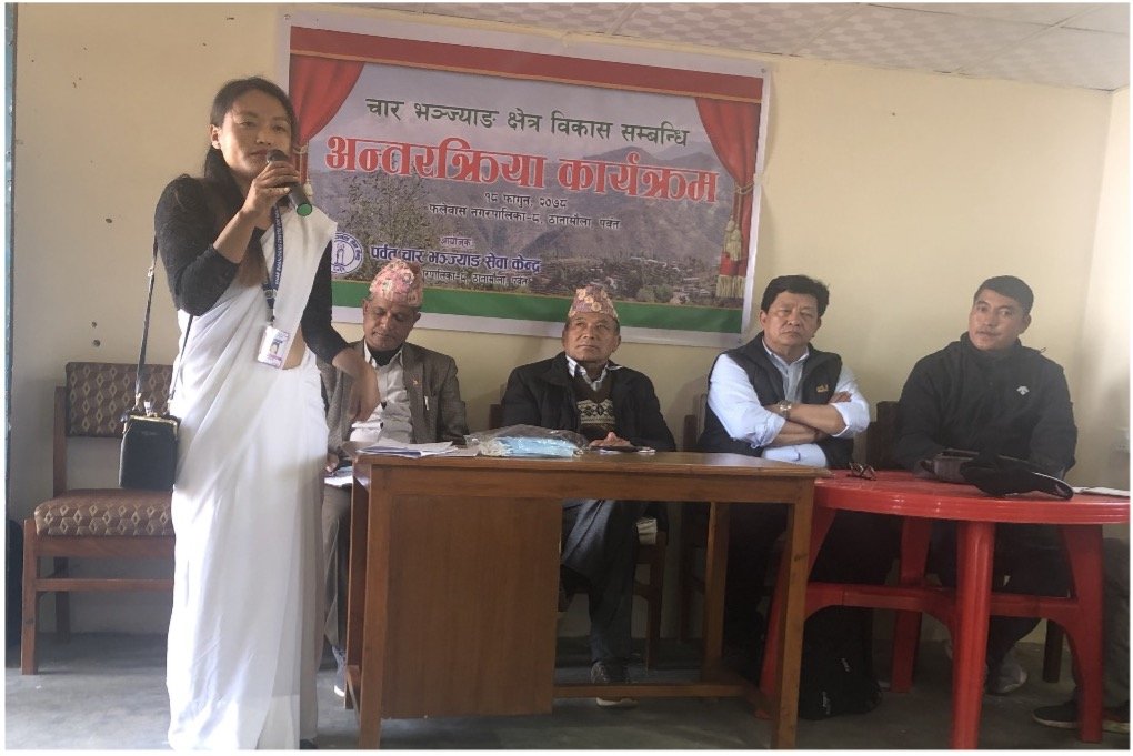  Sister Prarthana Pun addressing the delegates during the visit 