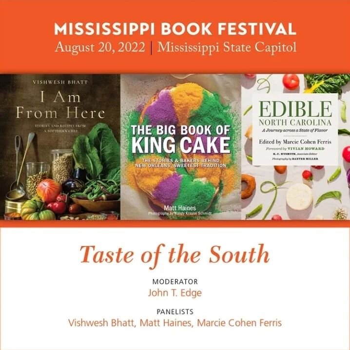 We're excited to talk southern food and traditions at the @msbookfestival in Jackson on Saturday! If you're in the area (or love book fests as much as we do and want to go for a ride), we hope to see you there!

The festival goes all day and into the