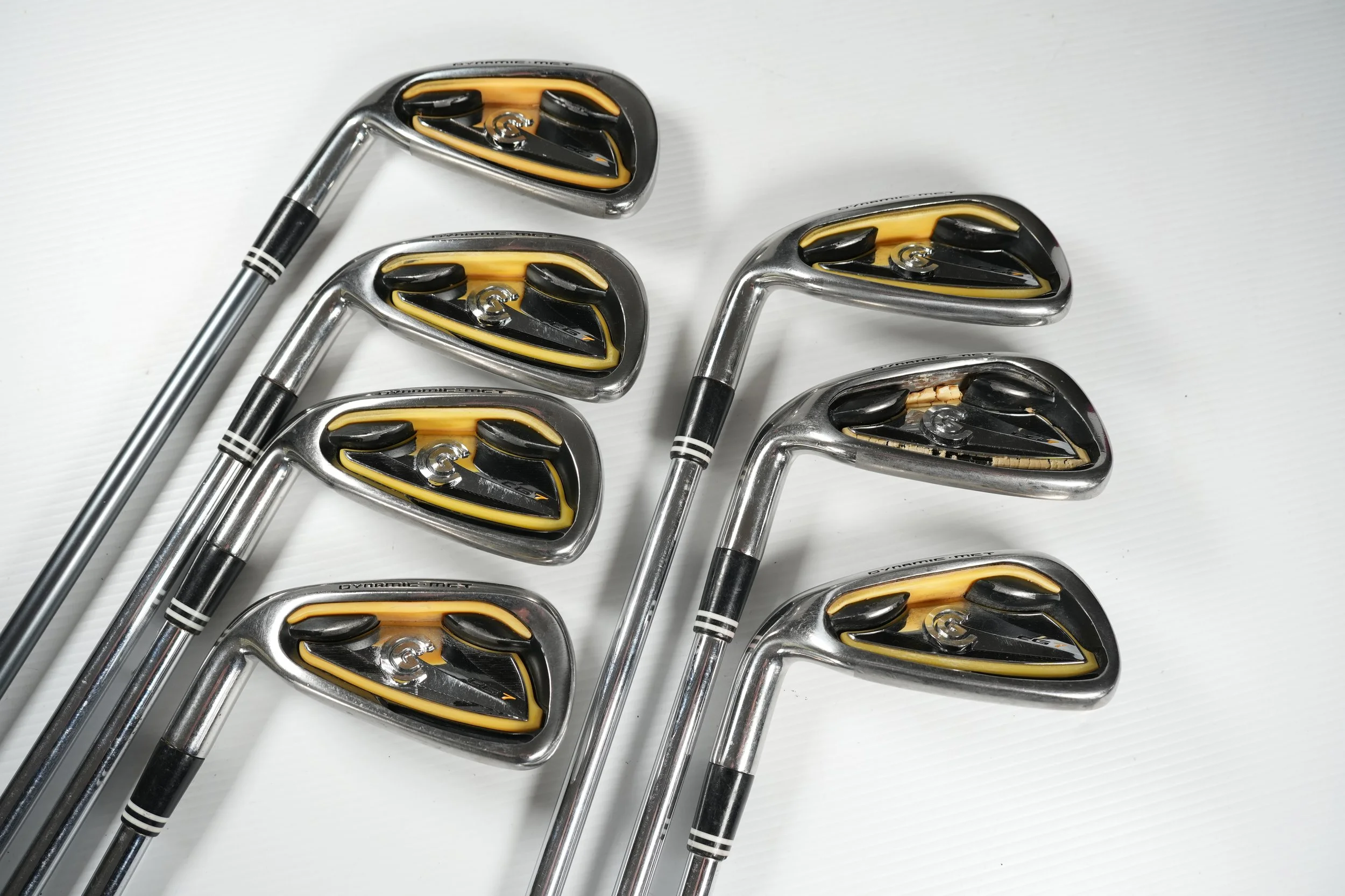 VG. CLEVELAND CG7  LH irons 4-PW  w. Flight Speed flex steel shafts (read detail)