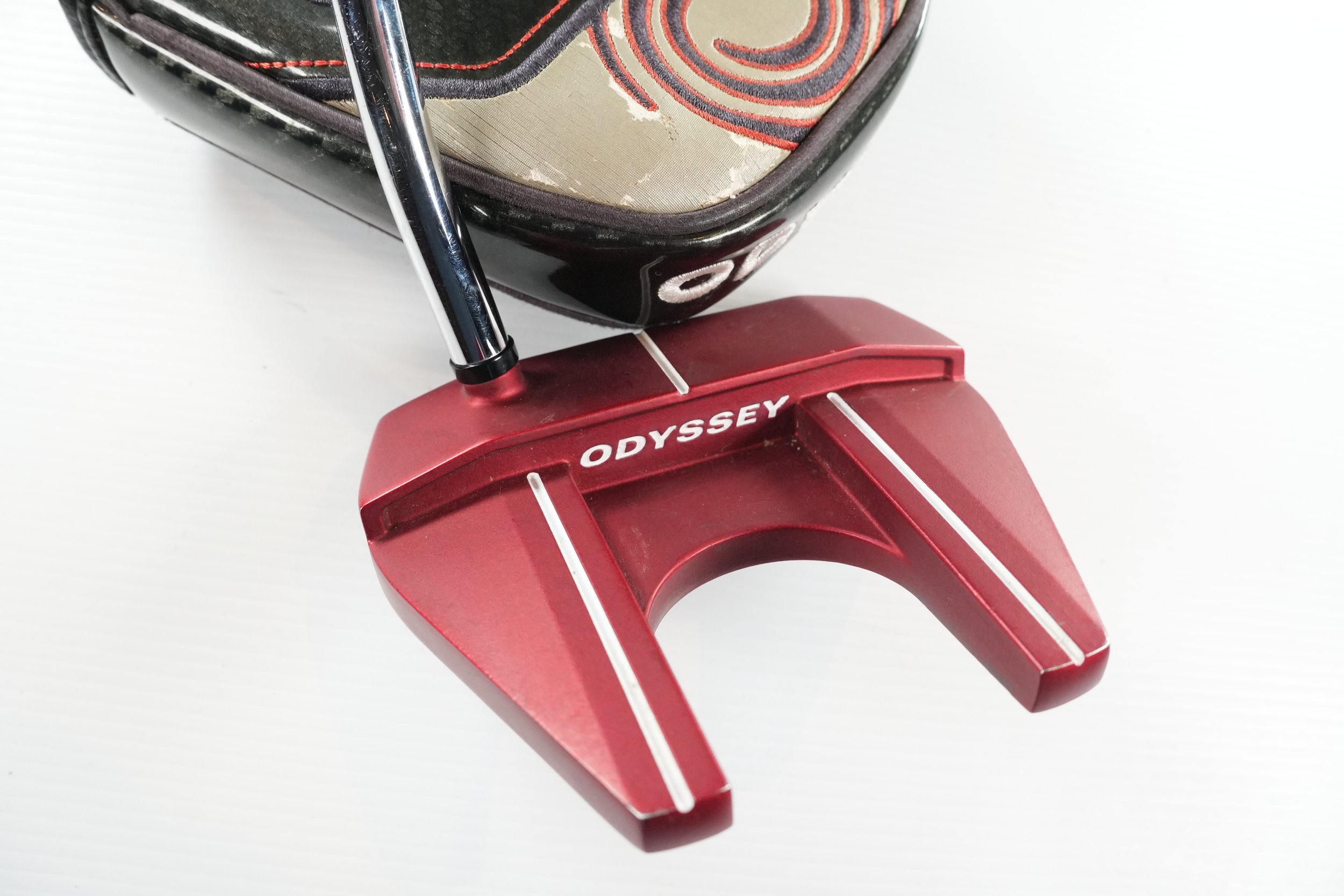ODYSSEY WORKS TANK #7   “winged” 35in face balanced Mallet putter w. new red and black grip