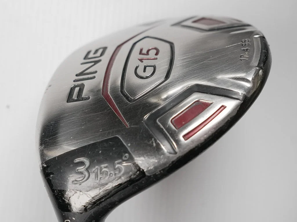 VG  PING G15 15 deg LH 3 wood w. Ping TFC149F Regular graphite