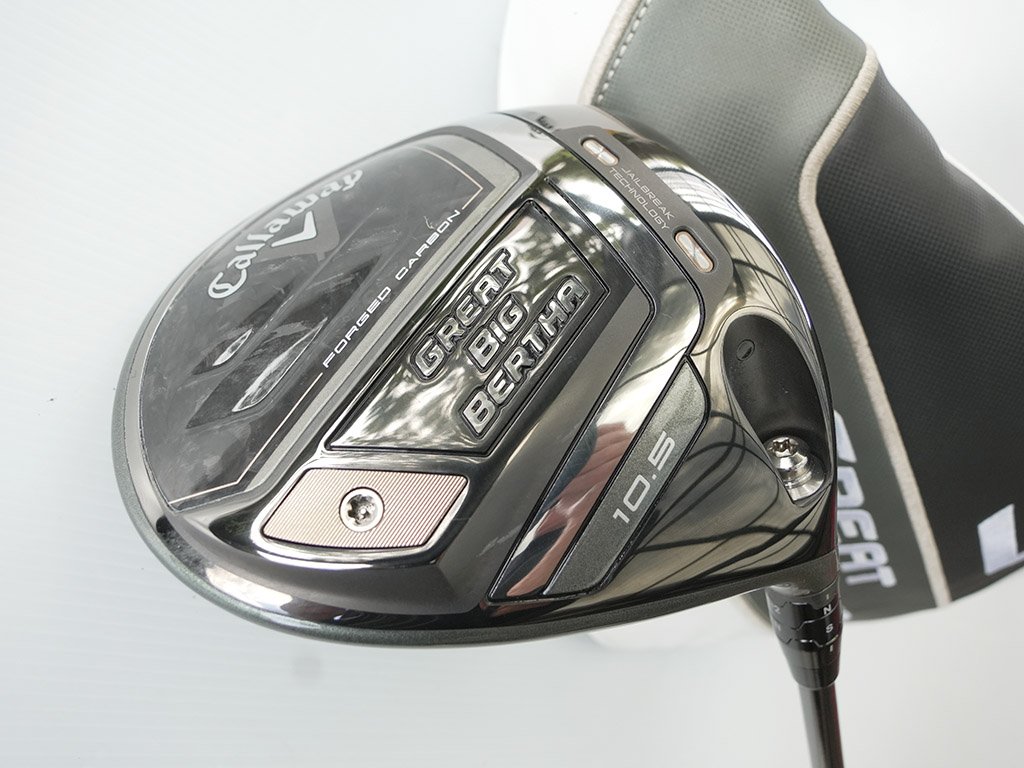 As new CALLAWAY GREAT BIG BERTHA forged Carbon 10.5 deg Driver  w. Helium 5/F4 Stiff graphite