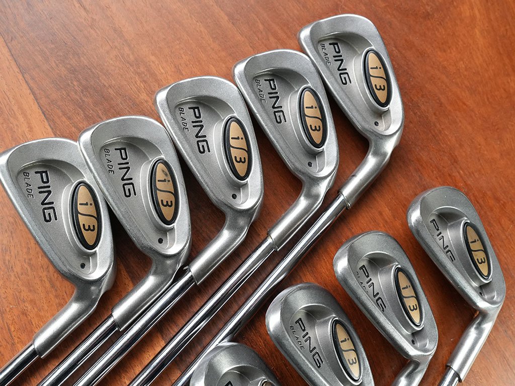 Exc. PING i3 Blade Black Dot irons 3 – SW plus “U” (Gap) wedge w. stiff steel