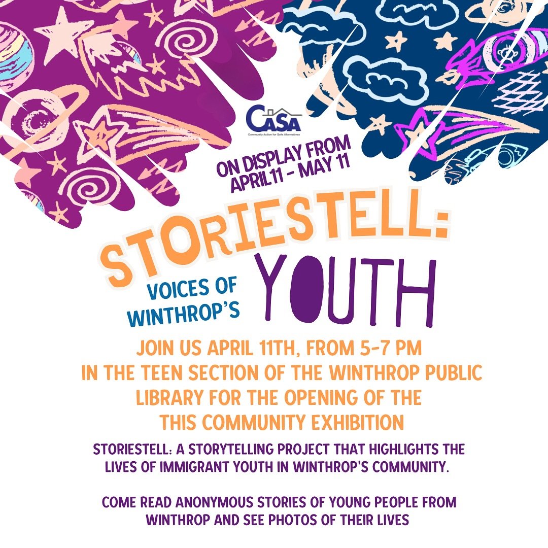 📣Join us Thursday for the grand opening of ✨Storiestell: Voices of Winthrop's Youth✨ 5-7 PM,  in the Teen section of the Winthrop's Public Library