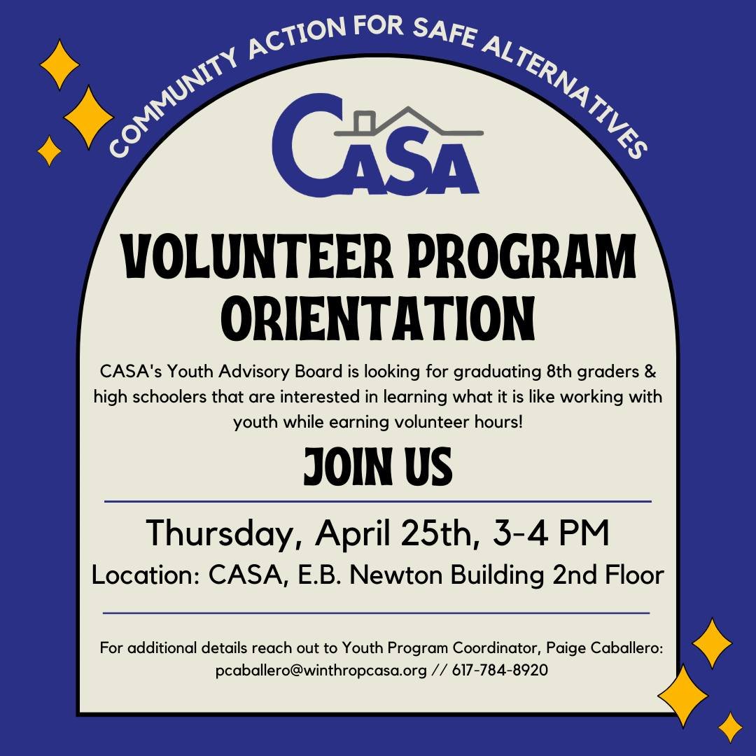 Join us TOMORROW for our Volunteer Program Orientation!! Open to youth in 8th grade, &amp; all high schoolers!