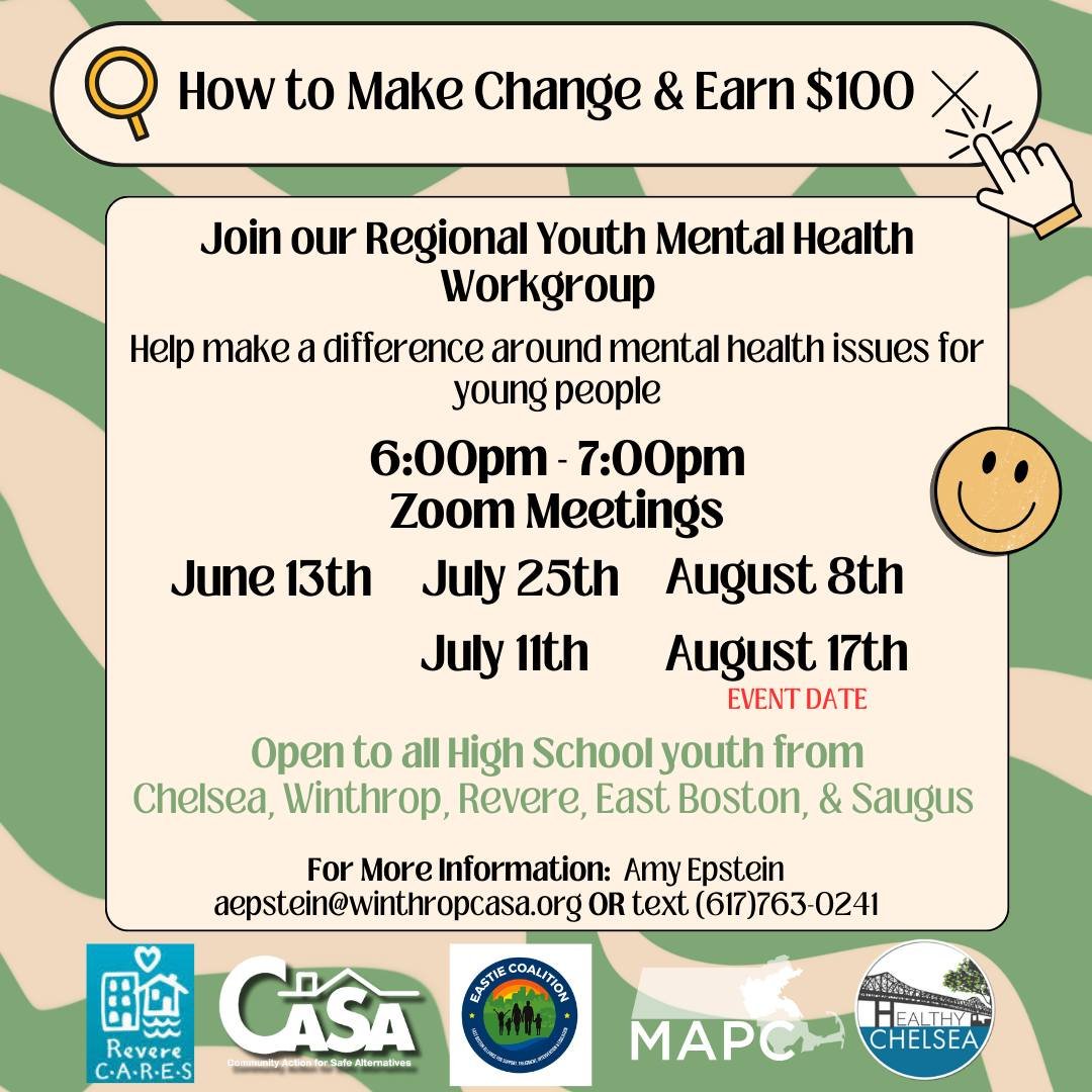 Looking for high schoolers interested in making a difference in mental health issues this summer!! Join our Mental Health Workgroup &amp; earn $100!! 💙🤩