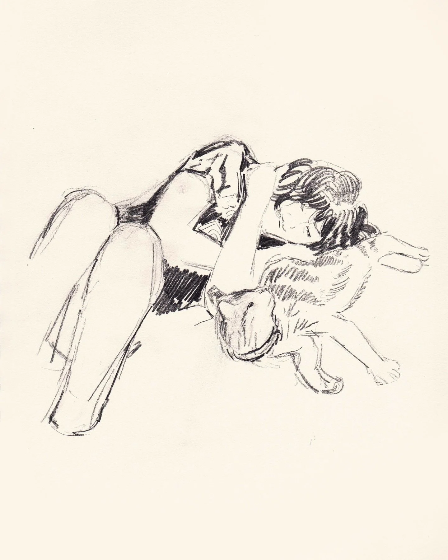 Me and Clarence. An unfinished sketch from April.