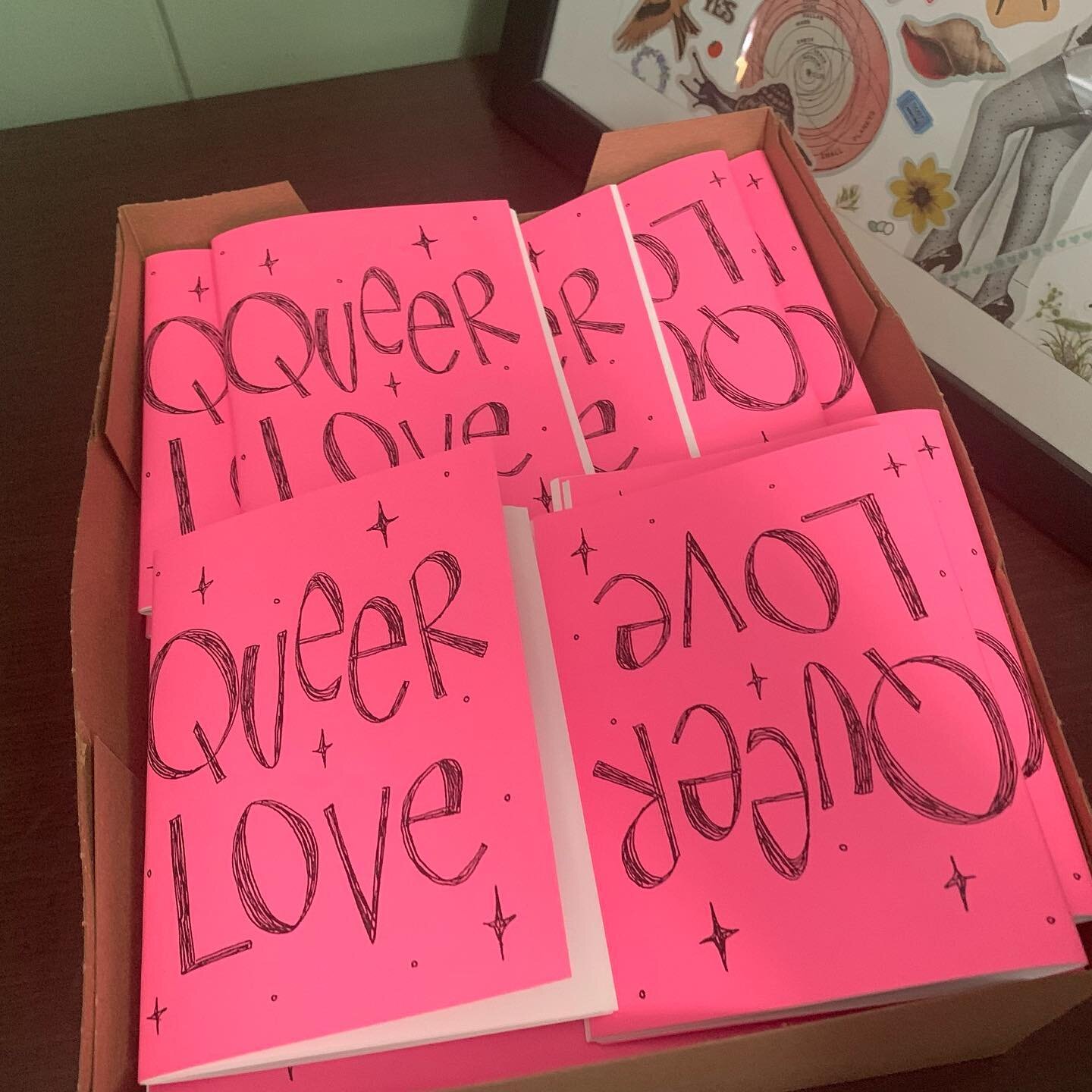 Queer Love, a handmade zine by @sarahciston and yours truly, is on sale now. 

Send one to your sweetie(s) for V-day, and I&rsquo;ll include a handmade valentine (just DM with info). 

Link in stories // can also purchase on my website (link in bio)
