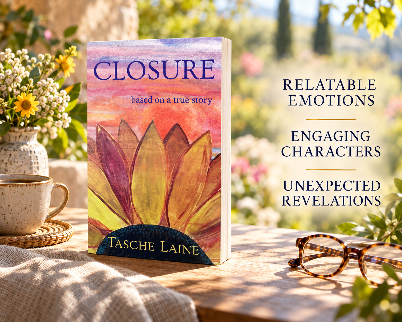 Closure in golden garden light-tasche-laine-best-seller-memoir-emotional-peaceful novel for reflection