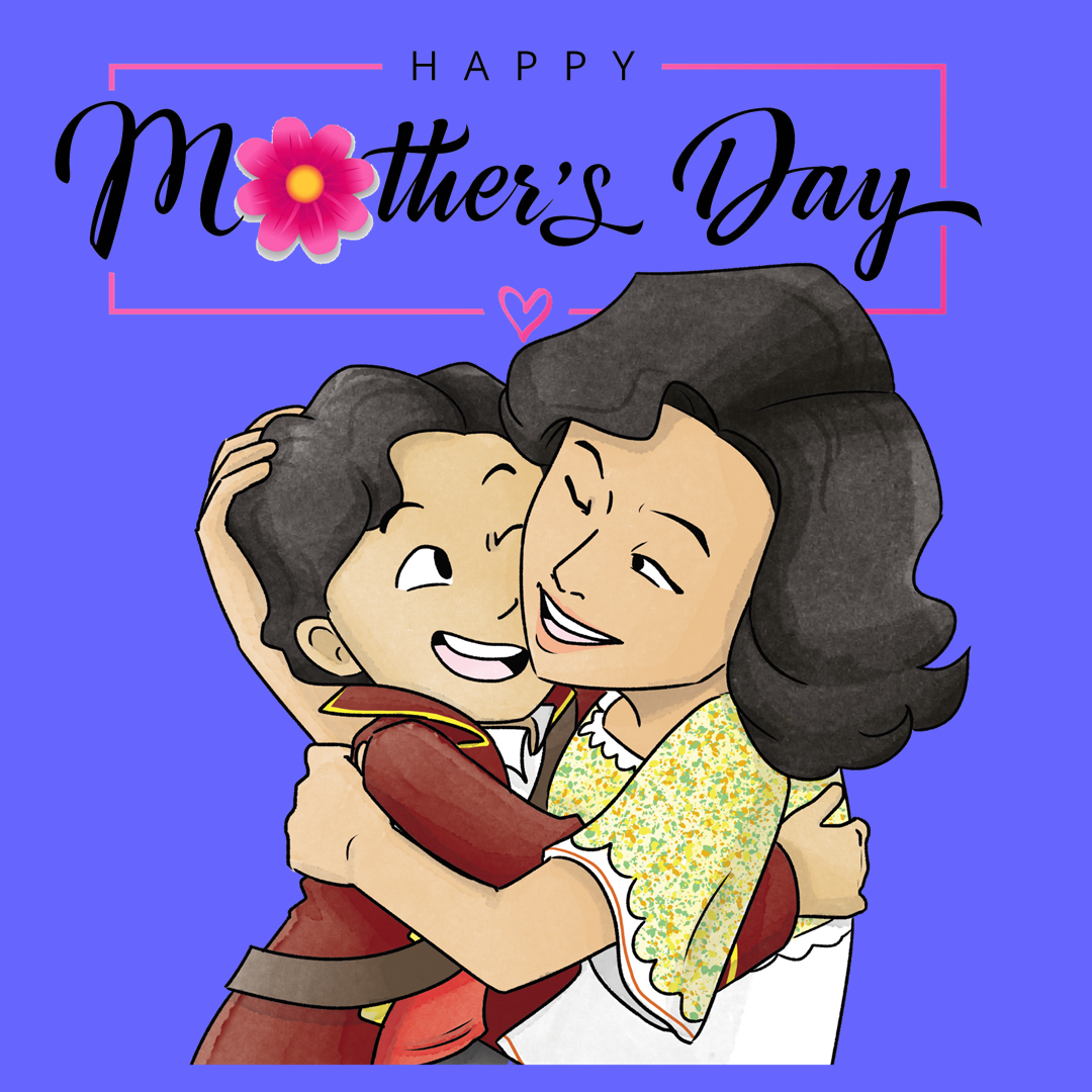 Lil Peter hugging his mother in a Happy Mother’s Day illustration celebrating the loving bond between children and parents in the Lil Peter children’s book series.
