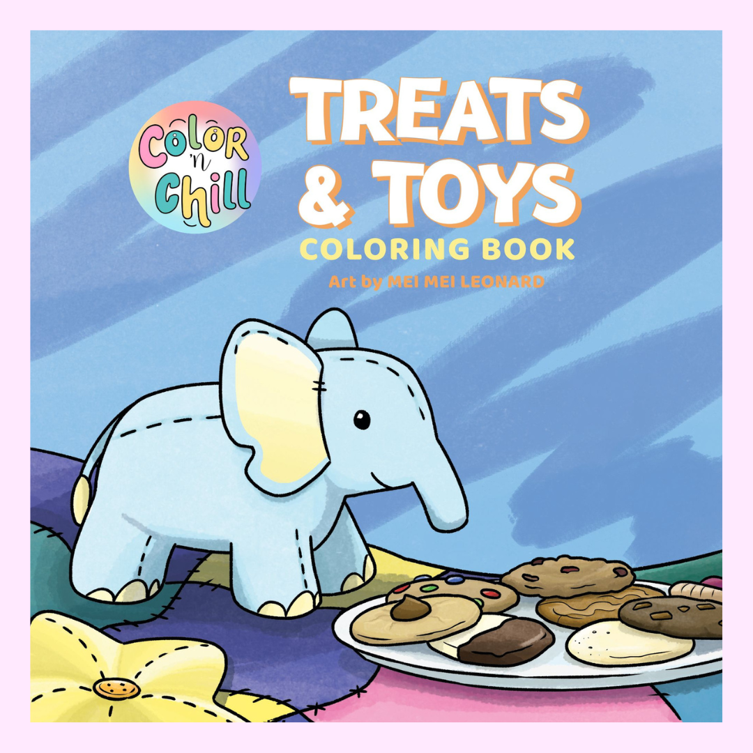 Treats & Toys gives you a fun excuse to slow down, grab your favorite colors, and enjoy some time just for you. There are no rules and no pressure—just plenty of delicious, delightful, and playful designs to color, chill, and smile.