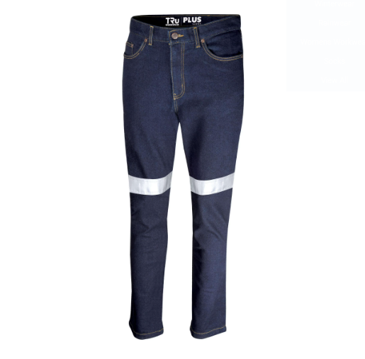 Stretch Denim Jeans with Reflective Tape