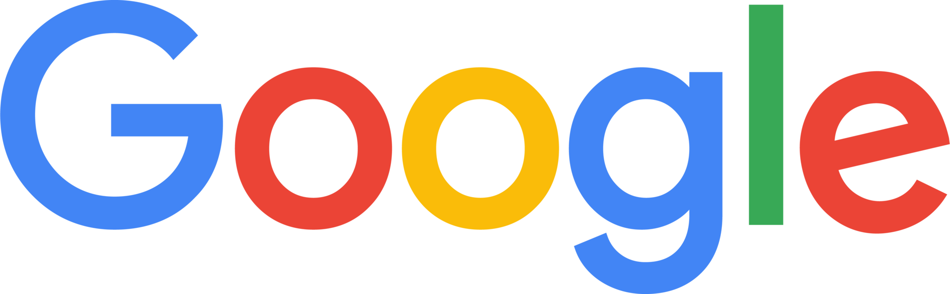 Google logo with blue, red, yellow, and green colors.