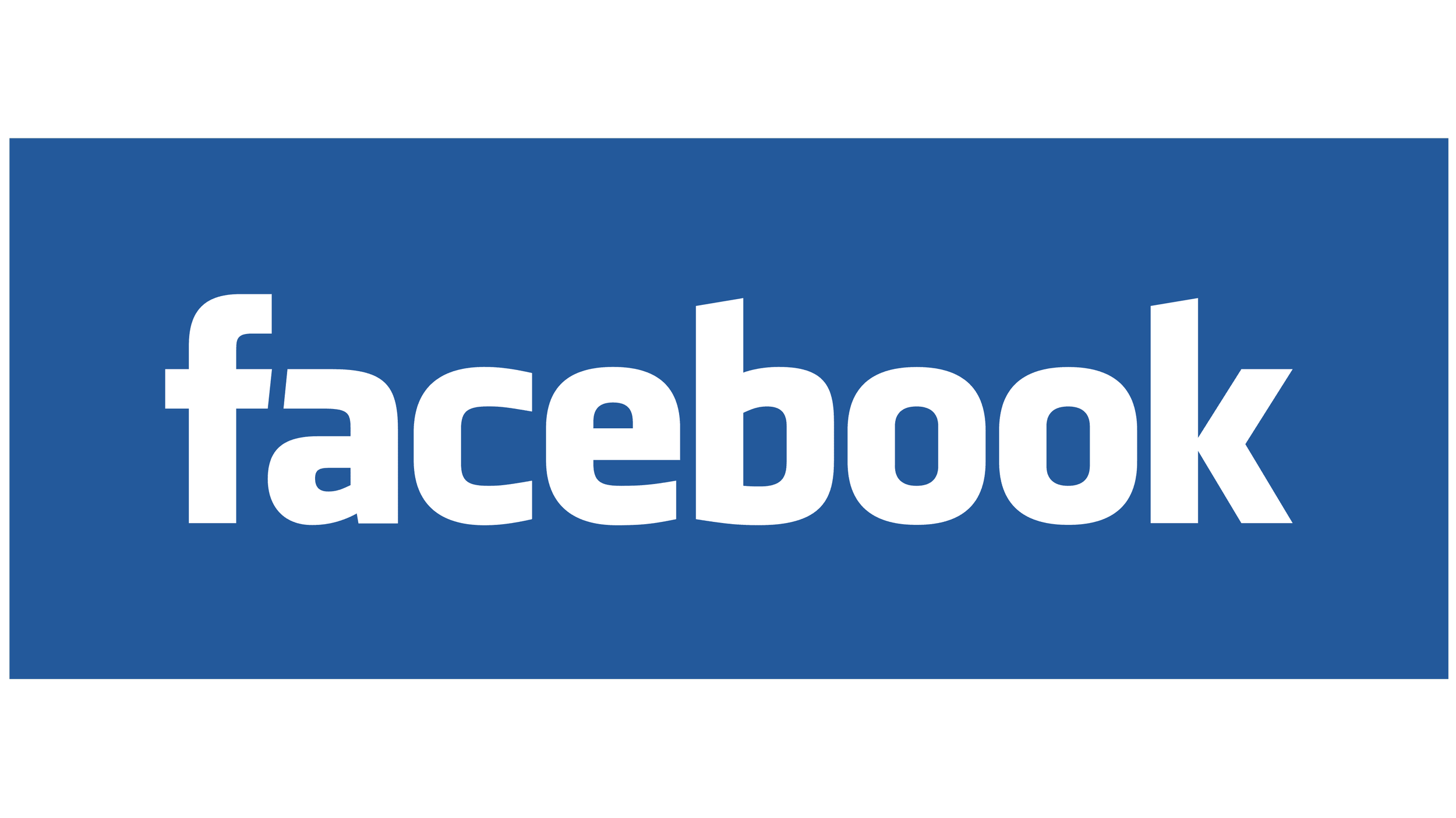 Facebook logo with blue background and white text