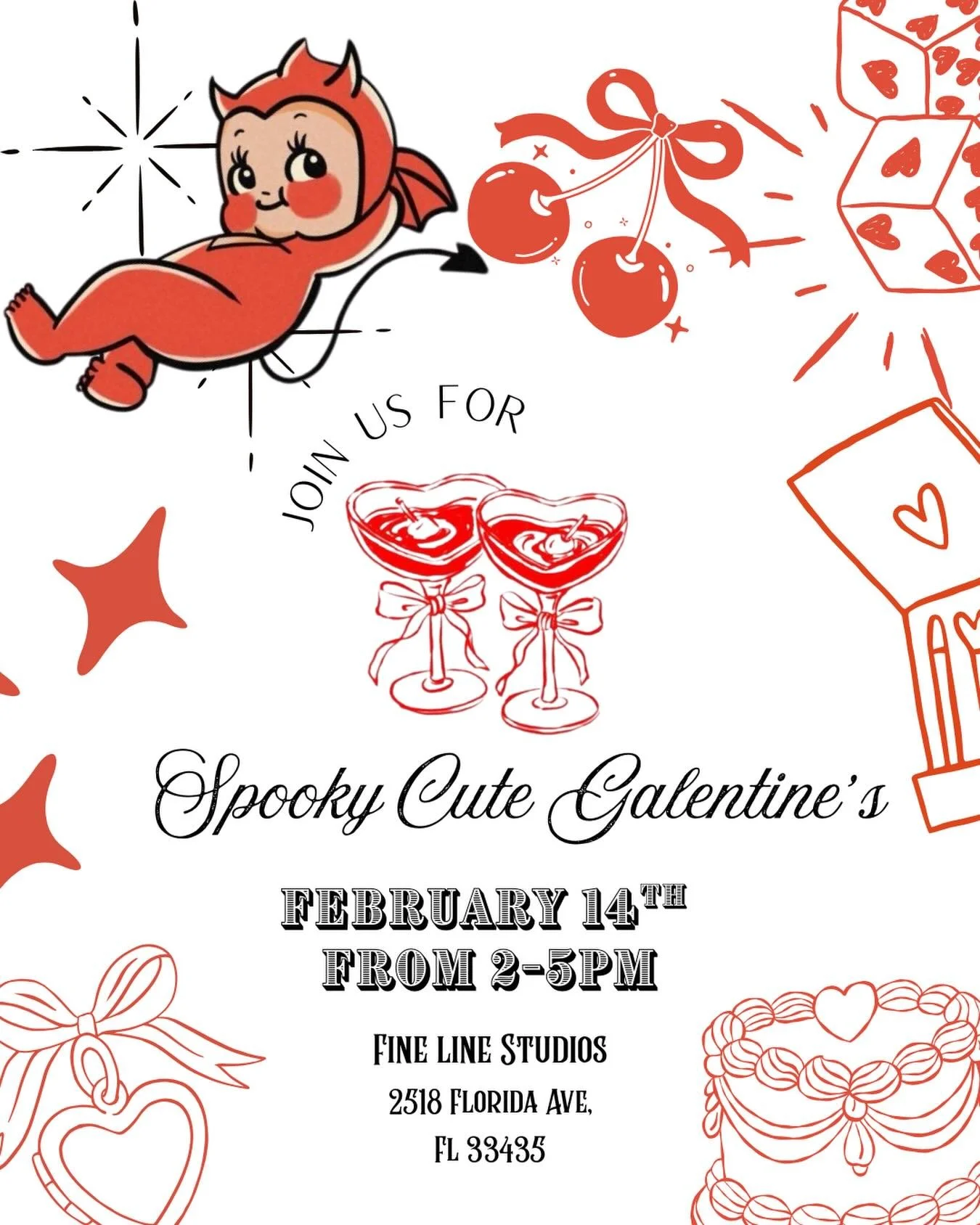Grab your besties and join us for a Valentine&rsquo;s you won&rsquo;t forget! 

Come hang, yap and enjoy:

✦ Permanent jewelry
✦ Brow shaping + tinting
✦ Labubu customizations
✦ Hair tinsel

February 14th | 2&ndash;5PM
@finelinestudiopmu 

A little s