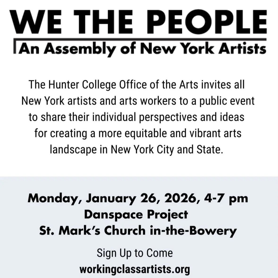 WE THE PEOPLE, An Assembly of New York Artists