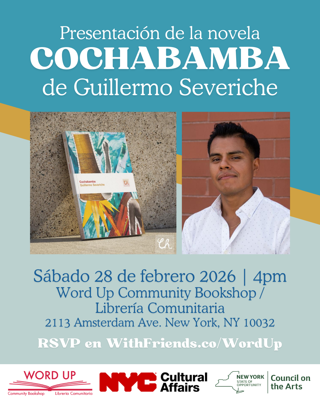 Presentación de la novela COCHABAMBA de Guillermo Severiche