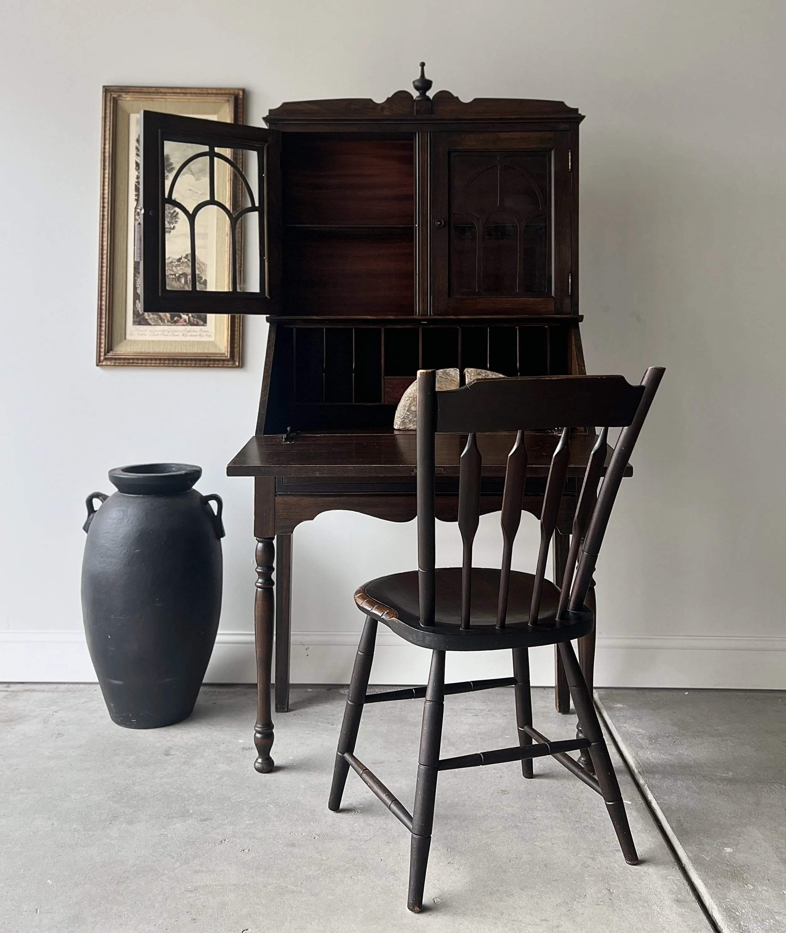 Antique Victorian Secretary and Chair