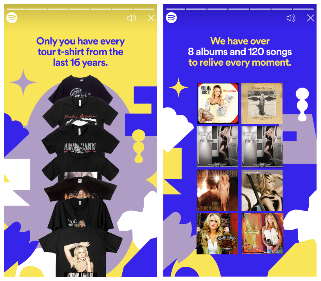 Mid-Funnel communications touting the robust catalogue of artists.