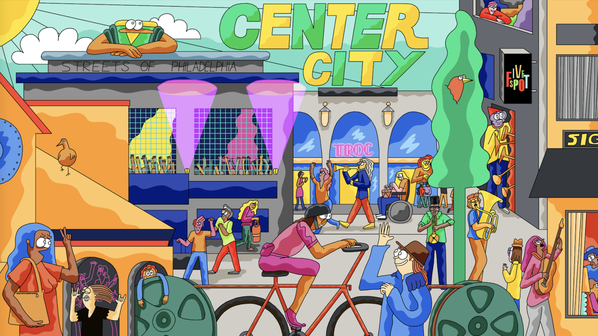 Neighborhood-level snapshots.
We narrowed in on each neighborhood to spotlight historic venues and musical landmarks. This included Trocadero Theatre, Ave of the Roots, PhilaMOCA and the “Summertime” favorite—The Plateau.